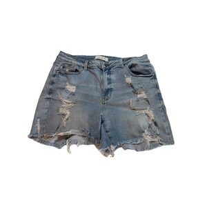 Judy Blue Jean Shorts Light Wash Distressed Womens 2XL Stretch Lightweight Beach